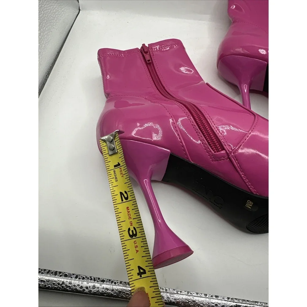 New INC‎ International Concepts Hot Pink Ankle Boots Patent Barbiecore Size 8M